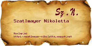 Szatlmayer Nikoletta névjegykártya
